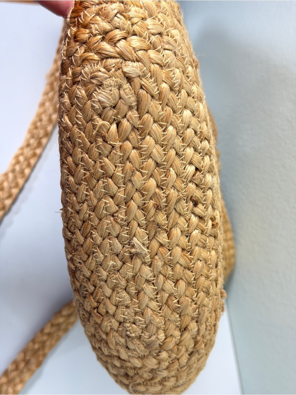 Zara Collection Natural Woven Jute Crossbody Tote Bag Boho Resort Beach - Picture 7 of 9